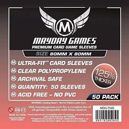 Preisvergleich Produktbild 50 Mayday 80 x 80 Square Premium Card Sleeves Board Game - Brettspiel Hüllen