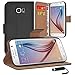 Samsung Galaxy S7 Edge - Premium Leather Book Wallet Case Cover Pouch + Screen Protector With Microfibre Polishing Cloth + Touch Screen Stylus Pen (Galaxy S7, BLACK)