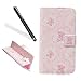 Produktbild Handyhülle für Huawei Mate 9,Lederhülle für Huawei Mate 9,Leeook Elegant Stylish Schön Cute Lovely Rosa Bär Schmetterling Muster Entwurf PU Lederhülle Flip Hülle im Bookstyle Cover Schale Slim Fit Soft Silikon Magnetverschluss Schutzhülle PU Leder Hülle Flip Wallet Case Kunstleder Tasche Cover mit Standfunktion und Kartenfächer Tasche Wallet Case für Huawei Mate 9 + 1 x Schwarze Eingabestift-Pink Bear Butterfly