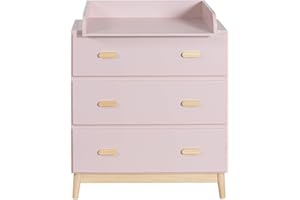 Rebecca Mobili Cassettiera con Fasciatoio, Fasciatoio Baby, Rosa Marrone, MDF Pino, Salvaspazio, con Fasciatoio Removibile - Misure HxLxP: 100 x 80 x 42 cm - Art. RE6984