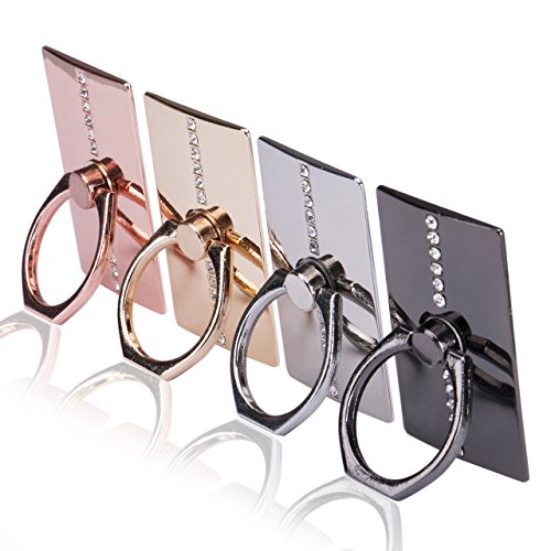 Universalstandplatz -Metallring -Halter, Washable & Reusable Ring Grip Bunker Ring Stent, Anti-Tropfen 360 Grad-drehender beweglicher Ring Grip Ständer für iPhone 5s 6 Plus SE Samsung Galaxy S7 Edge-S6 Kante Hinweis 5 und andere Handys (Rosé Gold) - 2