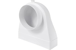 Vent Systems 204 x 60 mm rektangulär 90° vinkelkanalanslutning – övergång till rör med diameter 125 mm – luftinlopp, utloppskoppling för VVS-system – ventilationsanslutning för uppvärmning, kylning