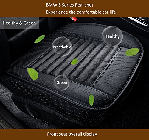 Housse de Siège de Voiture Universelle,BeautyPO Housse de Sièges ajustement universel pour Auto Avant Siège protection, Respirant Charbon de Bois de Bambou ,Noir,1 pièce