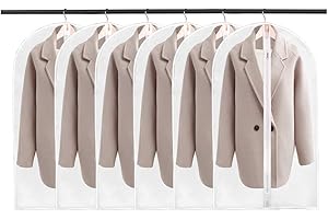 BangShou 6 PCS Housse Vêtement à Suspendre, Rangement pour Habits et Penderies, Housse Costume Homme et Robe de Mariée, Sac de Rangement Hermétique et Anti-Mites, Housse pour Voyage, Garde-Robe