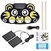 Produktbild Roll-Up E-Drum, Cartoon Tragbare Aufrollen 9 Pads Elektronische Drum Set Kit mit Pedalen Sticks USB Kabel Drum Instruments Spielzeug für Kinder