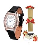 AIKURIO Damen Armbanduhr Analog Quarz 30M Wasserdicht mit Lederband AKR005
