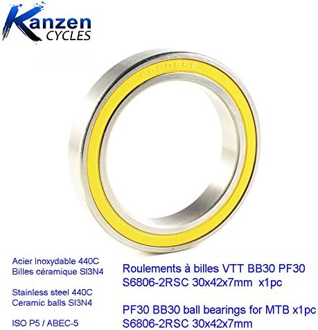 ROULEMENT A BILLES Ceramic Stainless BB30 30x42x7 ETANCHES 6806 2RS 1pc BB30 MTB Road Bike Bicycle Cycling