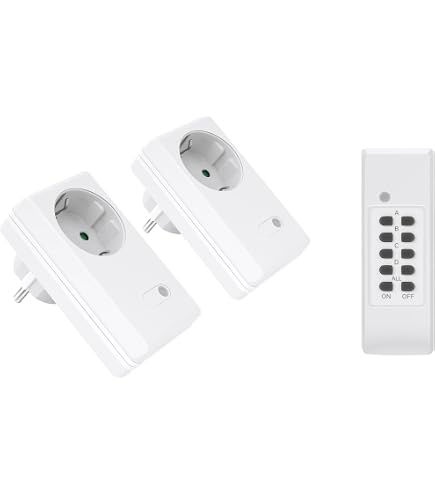LogiLink Steckdosenset Mit Fernbedienung – 3 Steckdosen, Reichweite Bis 30m, IPX4