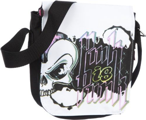 Poodlebags  young Art - slogan - ritsch ratsch small Skull  - black Messenger Bag Unisex-Child  Black Schwarz (black) Size: 17 x 6 x 19 cm (B x H x T)