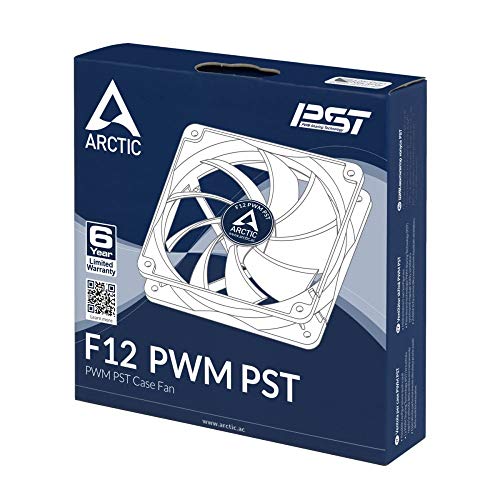 ARCTIC F12 PWM PST - Ventilador para caja de 120 mm  carcasa est  ndar  conexi  n PST  Tecnolog  a intercambio PWM   velocidad regulada sincr  nicamente