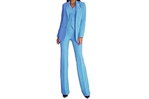 LEADER OF THE BEAUTY Marynarka damska, 3-częściowy garnitur biznesowy, spodnie biurowe, zestaw, strój do pracy, na ślub, studniówkę