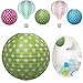 Produktbild LS-Design Lampenschirm Papierlampe Lampion Japanballon Grün Weiss Punkte 50cm LS-LebenStil
