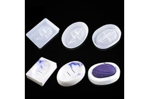 FineInno 3 Piezas Moldes de Jaboneras Soap Dish Resin Mold Molde de Silicona Plato Moldes de Bandeja de Joyería para Decoración Fabricación Artesanal