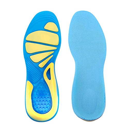 Plantillas Gel, Luxebell Plantilla de Masaje Suave Ajustable Para Botas Zapatos de Los Entrenadores, Suela de Gel Para Carrera y Senderismo Con Soporte de Arco y Cojín de Talón (40 - 45)