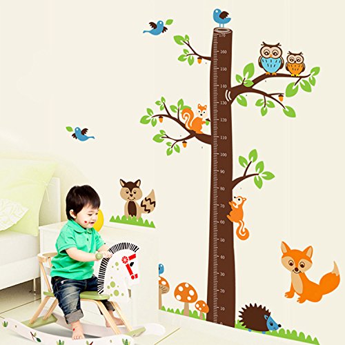 Walplus Wandaufkleber Familie Wanddekor Papier Kunst Deko Fuchs Baum Körpergrößenmessung - 2