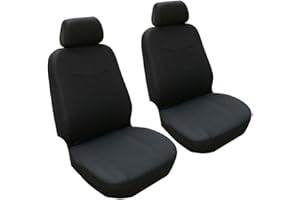 GODGETS Fundas Asientos Coche Universales para Delanteros y Traseros/Funda para Asiento Coches/Accesorios Interior Universal,Todo En Negro,2 * Asiento Delantero
