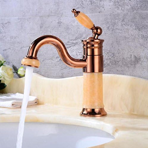 GUHAIBO Rose gold Bathroom Sink Vessel Faucet Mixer Tap Europe luxurious Single Handle Basin Mixer Tap Vintage Rotating Hot and cold water faucet