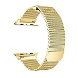 Luckhome Uhrenarmband Serie Lederarmband Ersatband Mit Edelstahl Metall Schließe Classic Armband Ersatz Band ，Milanese Edelstahl-Uhrenarmband für Apple Watch Serie 4 40MM（Rose Gold）
