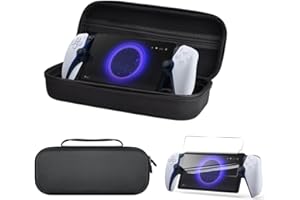 ZLiT Schutzhülle für Sony PS5 PlayStation Portal, stoßfeste Aufbewahrungstasche, Tragetasche für Sony PS5 PlayStation Portal Remote Player mit gehärtetem Film (schwarz)