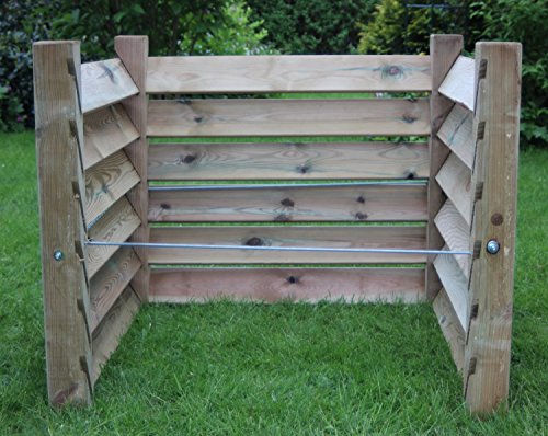 Komposter Stabil aus Holz 100 x 100 x 80 cm – ca. 800 Liter - 8