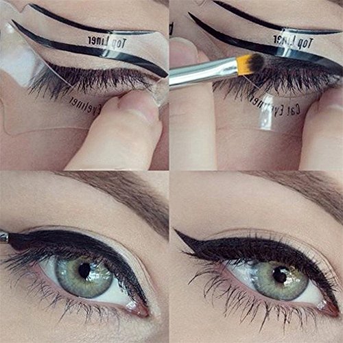 Katze Eyeliner und Smokey Augen Make-up Schablone Werkzeug, CIDBEST® Makeup Beauty Augen Eyeliner Shaper Stencil/Schablone, Fashion Foundation Augen Make-up-Tool für Mädchen Damen - 2