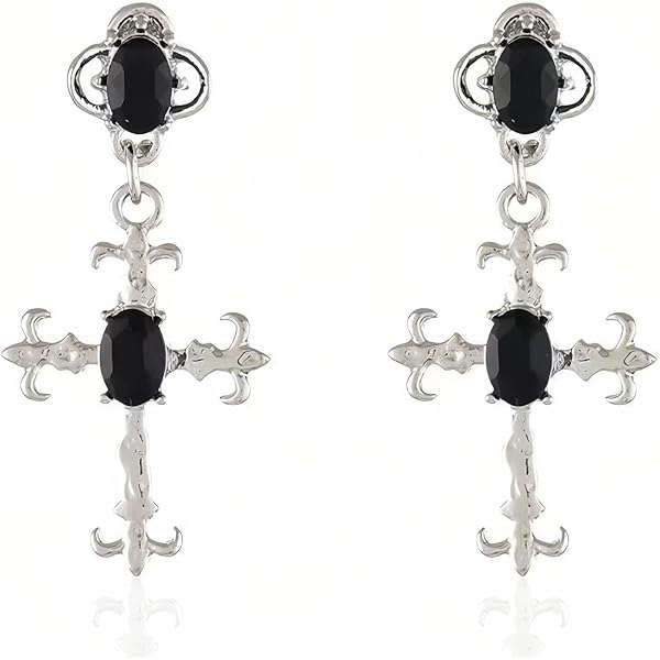 Orecchini a Perno in Argento con Croce a Petalo | Xenos Jewelry