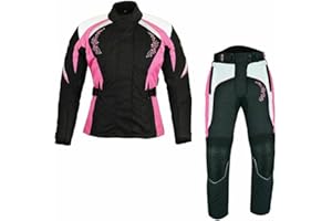 PROFIRST Waterproof Motorcycle 2 Piece Ladies Motorbike Suit Jacket, Trouser with Minder Boots for women ladies Suit in Corduroy Fabric with CE Approved Armours.