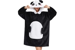 Xinlong Manta Sudadera Sherpa Oversize con Mangas y Capucha Panda Manta Sofá Portátil Unisex Hombre Mujer Regalo Invierno