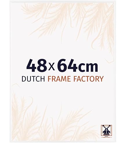 Cornice portafoto DR35 72 x 54 cm (bianco opaco), 35 mm di larghezza, cornice in legno MDF, realizzata su misura, con vetro acrilico antiriflesso e retro stabile e ganci