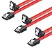 SET - 3x deleyCON [0,5m] S-ATA 3 Winkel-Kabel - PREMIUM SATA 3 HDD / SSD Datenkabel mit Clip - 1x Stecker gerade zu 1x Stecker 90° - Übertragungsraten bis zu 6 GBit/s - Länge: 50cm / Farbe: Rot
