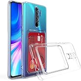 Lavderuar Xiaomi Redmi Note 8 Pro İle Uyumlu Y&uuml;ksek Kalite &Ouml;zel Kartlıklı Şeffaf Telefon Kılıfı &ndash; Arka Cepli C&uuml;zdanlı Silikon
