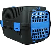 Pribor Kedi K&ouml;pek Evcil Hayvan Taşıma &Ccedil;antası Box Orta Boy &Ccedil;ok Fonksiyonlu (Siyah-Mavi)