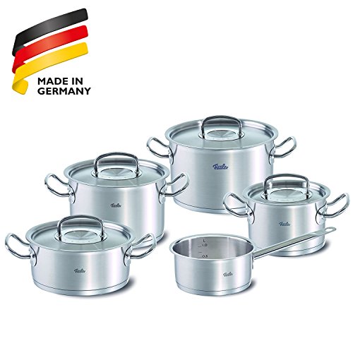 Fissler Original Profi Collection 5-Piece Cookware Set includes: Casserole 20cm diameter, pots 16, 20 and 24 cm in diameter, 20 cm Saucepan (no lid)