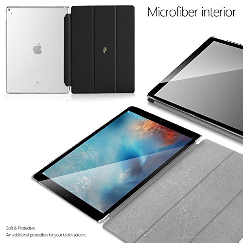 Poetic Slimline iPad Pro 12,9 Schlank Passen Tri-fold Cover Folio Stehhülle mit Automatische Schlaf / Wach-Funktion für Apple iPad Pro 12,9 (2017) Schwarz - 4