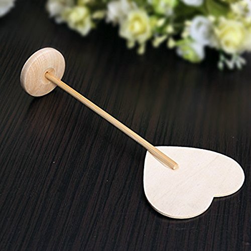 10 Stk Mini Holz Tafel Chalkboard Staffelei mit Ständer und robust Dicke Basis Herzform - 8