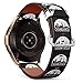 Produktbild R-Rong kompatibel Watch Armband, Echtes Leder Uhrenarmband f¨¹r Samsung Galaxy Watch 42MM - Casablanca Full Moon Night Skyline Silhouette Design City