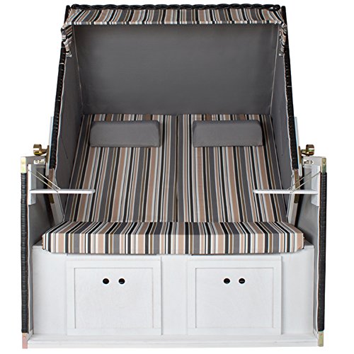 TecTake® Zweisitzer Strandkorb + Premium Schutzhülle + 2 extra Kissen - 3