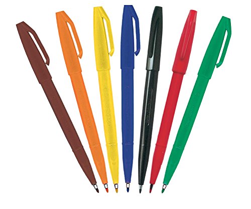 Pentel Sign Pen S527 Etui mit 7 Filzstiften fein Acrylfarbe 7 Farben - 2
