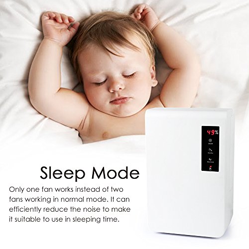 [Luftentfeuchter] LAGUTE Tragbarer Luftentfeuchter, 3000ml Wassertank, Feuchtigkeit 1500ml/24h, mit Hygrometer und Halbleiter (Leise, Weiß) - 6