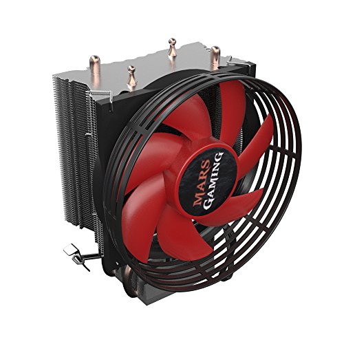 Mars Gaming MCPU117- Disipador gaming para ordenador  ventilador 90mm  tecnolog  a PWM  soporte AM4  TDP de hasta 120W  perfil ultradelgado  color rojo y negro