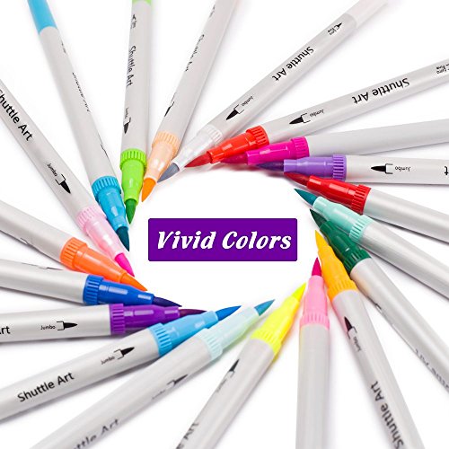 Schuttle Art Pinselstifte 56 Art von Farben Brush Pen Set Filzstifte mit zwei Spitzen Pinselspitze mit Fineliner 0.4mm Kunst Stifte Set für erwachsene Malbuch - 4
