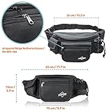 Bauchtasche / Gürteltasche / Hüfttasche für Herren schwarz, groß mit 7 Fächern von Globeproof® - 3
