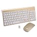 Produktbild Wireless Tastatur und Maus Set, Hi-azul Full-Size 2,4 GHz Kabellose Tastatur mit 102 Tasten und Power-Save-Maus für Haus und Büro verwenden (Gold)