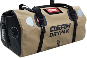 ‎GREANTHOUR Greanthour wasserdichte Motorradtasche Gepäckrolle Motorrad Hecktasche Satteltasche großer Stauraum geeignet für Motorrad Radfahren Camping Wassersport-Schlamm Braun 40L