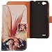 Produktbild Lankashi PU Flip Leder Tasche Hülle Case Cover Schutz Handy Etui Skin Für ZTE Nubia Z7 Max Wing Girl Design