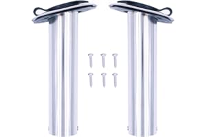 2 soportes para caña de pescar ZONADAH Heavy Duty de acero inoxidable 316, grado marino, 15 grados