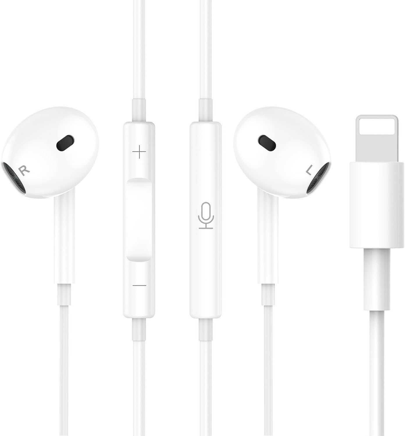 Auriculares con Cable para iPhone , Auriculares In-Ear Lightning con Micrófono y Control de Volumen, Sonido Estéreo HiFi Antirruido, Compatibles con iPhone 14/14 Pro/13/12/11/XR/XS/X/8/7/SE iOS