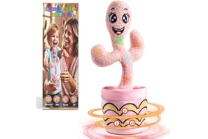 THH Dancing Cactus Baby Toys 6 to 12 Months, Talking Cactus Toys Repeats What You Say Baby Toys 12-18 Month Boys Girls, Dancing Cactus Mimicking Toy with LED 120 Pcs Songs, Sing Talking Musical Toy