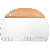 &Ccedil;elik Oval Ahşap Saplı Hamur Kesici Spatula, Kahverengi