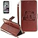 Produktbild Apple iphone 6/6s Neu Design Hülle mit Panzerglas,ISENPENK Original Flip Bookstyle Cover Wasserdicht Shockproof Anti Slip Protection Stoßfest Leather Case mit Standfunktion,3D Panda Muster Pattern Wallet Case mit Intern Karte Schlitz,Outdoor Stoßdämpfend Magnetic Closure Handygürtel Wallet Tasche Schutzhülle Leathertasche für Apple iphone 6/6s 4.7Zoll-[braun]+Panzerglas/Schutzfoile/Scutzglas
